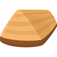 Traditional conical asian hat made of woven bamboo and straw with a dark brown brim isolated on a transparent background