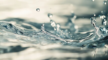 tranquil water in neutral hues with shallow depth of field bubble trails and splash accents delicate interplay of light ideal for abstract nature theme