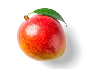 A ripe, colorful tropical fruit with a vibrant red and yellow peel