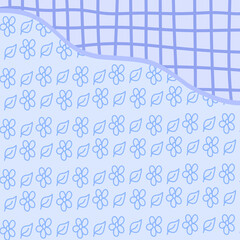 Flower and leaf line seamless pattern