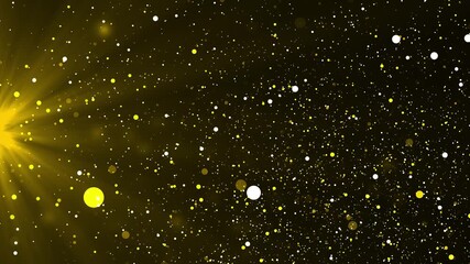 Abstract background with gold light rays, bokeh, and particles. 4k video - Powered by Adobe