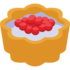 Golden Bowl Filled With Creamy Yogurt Topped With Red Berries On Transparent Background