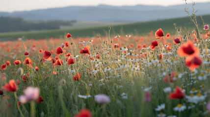 poppies in the field of wheat