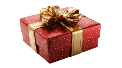 Obraz premium A Christmas present wrapped gift 3D illustration with a bow isolated on white and transparent background.