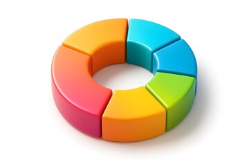 3D Donut Infographic with Gradient Slices — Business Metrics Visualization