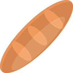 Golden Brown Baguette Bread With Three Indentations Isolated On White Background With Subtle Lighting And Shadows