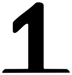 Bold Black Number One: Simple Graphic for Counting, Ranking, First Place Concepts and Visual Design