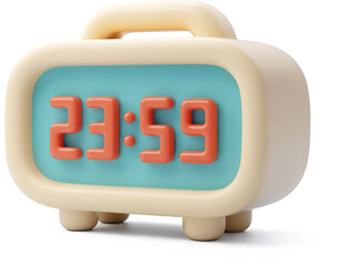3D Vector Digital Clock Icon for Happy New Year, Time Management and Deadline Concept.
