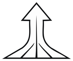 Fototapeta premium Dynamic Upward Arrow Icon Symbolizing Growth Progress and Direction