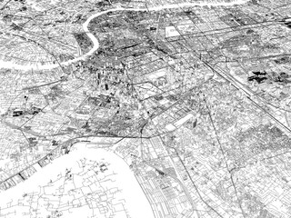 Obraz premium 3D illustration of city and urban in Bangkok Thailand