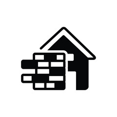 Black solid icon for house raising