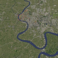 3D illustration of city and urban in Bangkok Thailand