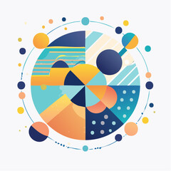 Obraz premium abstract vector illustration with spheres and geometric pattern