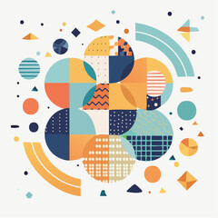 abstract vector illustration with spheres and geometric pattern