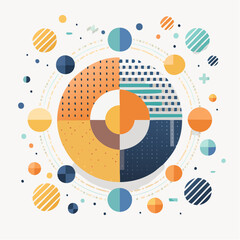 Fototapeta premium abstract vector illustration with spheres and geometric pattern