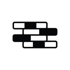 Black solid icon for brick