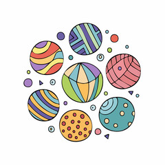 abstract vector illustration with spheres and geometric pattern