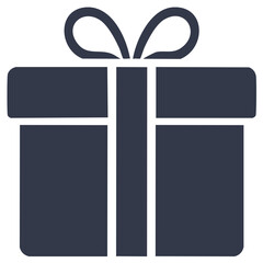 Minimalist Gift Box Present Icon with Elegant Ribbon Bow for Celebration and Gifting
