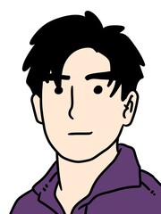 cartoon character man with white background