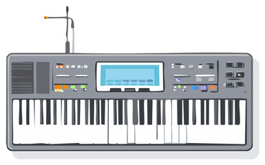 Electronic Keyboard Musical Instrument with Screen and Controls