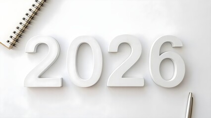 2026 New Year Minimalist Line Art Design Graphic.