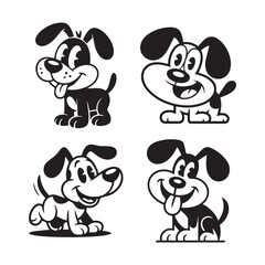 set of funny dogs