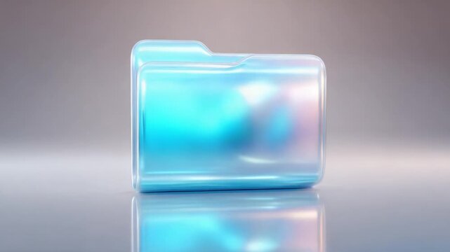 Stylish Transparent Folder with Modern Design Showcasing Reflective Surfaces and Soft Color Gradients for Data Management and Digital Organization in a Sleek Environment