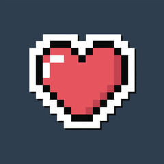 Obraz premium A pixelated heart with a white outline on a dark blue background in a square format image style