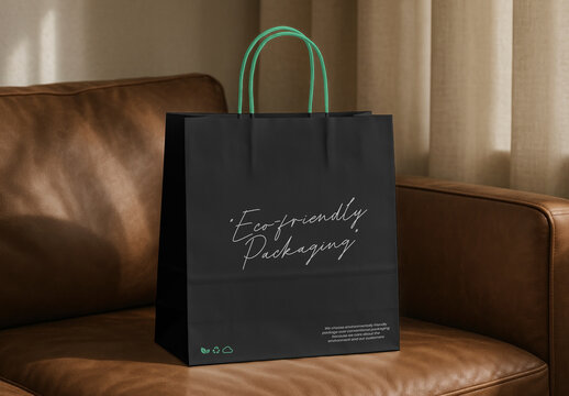 Eco Friendly Bag Mockup On Sofa PSD