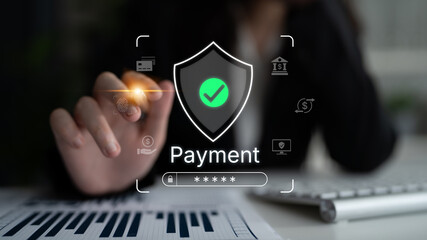 Concept of a secure payment gateway. This system uses encryption and authentication to protect financial transactions, ensuring safe and private online payments for users. Fermion