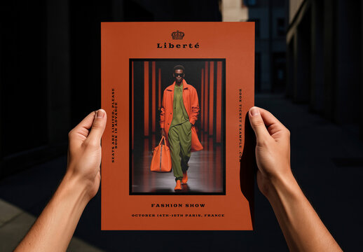 Elegant Fashion Show Poster Mockup PSD