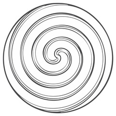 Sketched spiral vortex graphic with swirling lines creating a hypnotic optical illusion element