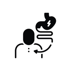 Black solid icon for gastrointestinal discomfort