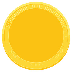 Shiny golden coin with detailed edge vector illustration for finance and currency concepts