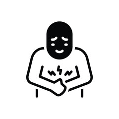 Black solid icon for stomach pain