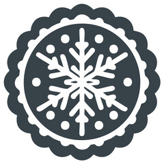 Festive holiday snowflake design, ornate Christmas cookie graphic illustration, celebration