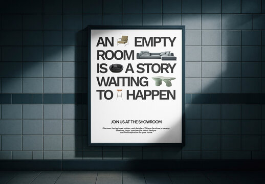 Furniture Showroom Advertisement Poster Mockup PSD