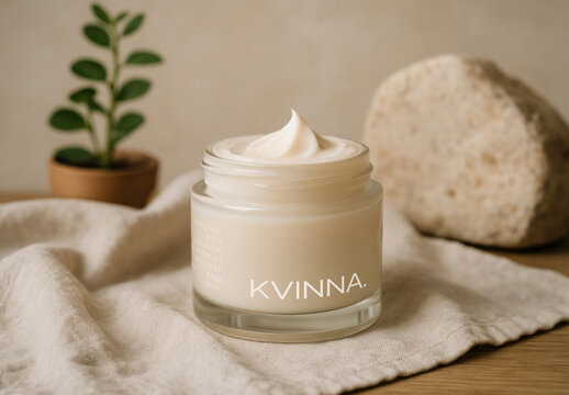 Luxurious Cream Jar Mockup PSD