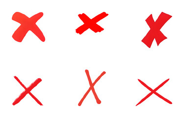 Fototapeta premium Red no sign, x sign icon set