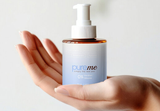 Natural Skincare Product In Hands Mockup PSD