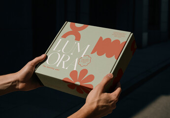 Stylish Gift Box Mockup In Sunlight PSD