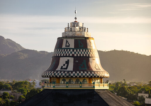 Baitul Musyahadah Mosque on 8th October 2025 in Banda Aceh, Indonesia with mountain background in sunset