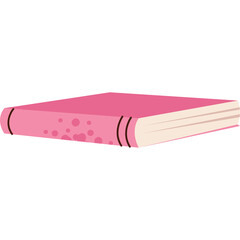 A Closed Pink Book with Decorative Circles on its Cover Resting on a White Background