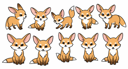 Obraz premium Fox character poses with transparent background