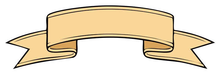 Decorative Tan Banner Scroll with Black Outlines for Titles and Messages