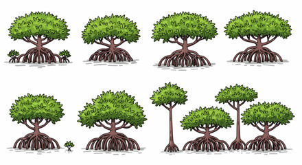 Obraz premium Mangrove trees with visible roots
