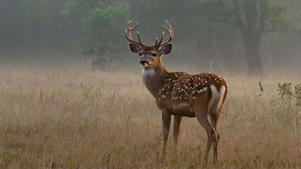 Naklejka premium deer in the forest Ai