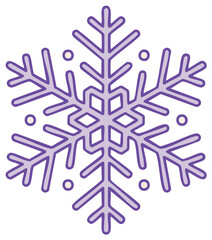 Purple snowflake vector illustration icon. A simple flat design element for winter, Christmas, and holiday themes.