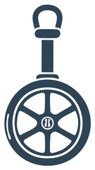 Obraz premium Simple dark blue vector illustration of a detached tow hitch attachment on a white background