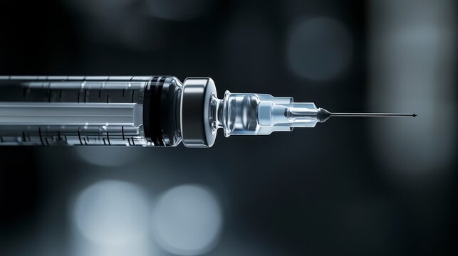 Close-Up of a Syringe Filling with Liquid, Captured in High Detail for Medical and Science Use